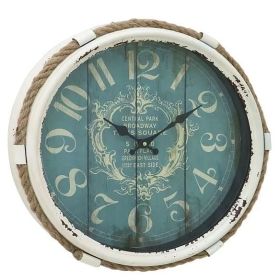 17-inch Nautical Blue Vintage Style Wall Clock