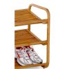 3 Tier Bamboo Shoe Rack Shelf & Holds 9-12 Pairs of Shoes