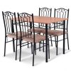 5 Piece Dining Set Wooden Table and 4 Cushioned Chairs