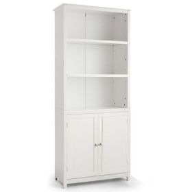 Bookcase Shelving Storage Wooden Cabinet Unit Standing Display Bookcase with Doors-White