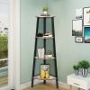 4-Tier Industrial Corner Ladder Shelf Display Rack for Home Office