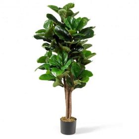 5 Foot Artificial Fiddle Leaf Fig Tree Decorative Planter