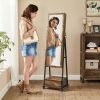 Modern Industrial Metal Wood Jewelry Armoire Cabinet Organizer Mirror on Wheels