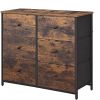 dresFarmhouse Wood Top Lightweight 6 Fabric Drawer Dresser