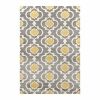 3' 3" x 5' Grey Yellow Trellis Geometric Polypropylene Area Rug