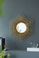27” Flower Bloom Design Mirror with Gold Metal Mesh Frame 27” Flower Bloom Design Mirror with Gold Metal Mesh Frame