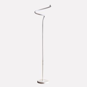 52.5" LED Matte White Curvilinear S-Curve Spiral Tube Angled Floor Lamp