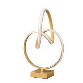 19" Abstract Infinity Matte Gold Modern Table Lamp