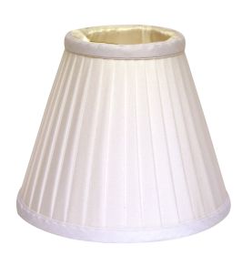 Slant Side Pleat Chandelier Lampshade with Flame Clip, White (Set of 6)