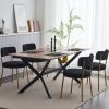 Set of 4 Black Teddy Fabric Dining Chairs with Curved Back and Gold Metal Legs