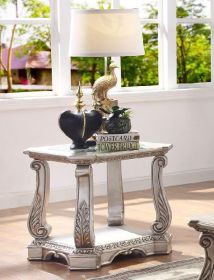 ACME Northville End Table in Antique Silver