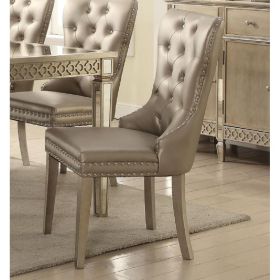 ACME Kacela Chair in PU Leather and Champagne Finish