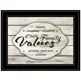 "Our Family Values" by Cindy Jacobs, Ready to Hang Framed Print, Black Frame