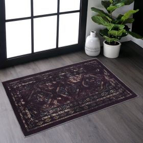 Naar 2' x 3' Machine Washable, Low-Pile, Non-Slip, Non-Shedding, Foldable, Kid & Pet Friendly Area Rug