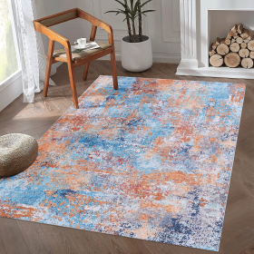 8' x 10' Naar Area Rug, Washable, Low-Pile, Non-Slip, Non-Shedding, Foldable, Kid & Pet Friendly