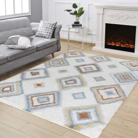 5' 3" x 7' Ivory Loft Shag Area Rug