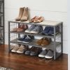 Farmhouse 3 Tiers,12-Compartment Garment Shoe Rack wood