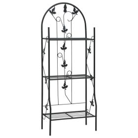 Black Iron 3 Layer Plant Rack Black