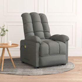 Massage Recliner Dark Gray Fabric