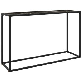 Black Console Table with Tempered Glass