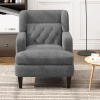 Upholstered Accent Chair Tufted Armchair for Living Room and Bedroom, Dark Grey