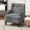 Upholstered Accent Chair Tufted Armchair for Living Room and Bedroom, Dark Grey