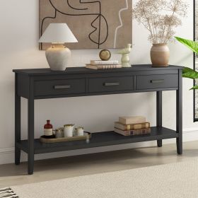 Contemporary 3-Drawer Console Table with 1 Shelf