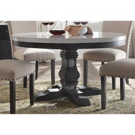 ACME Nolan Dining Table in Salvage Dark and Oak White Marble