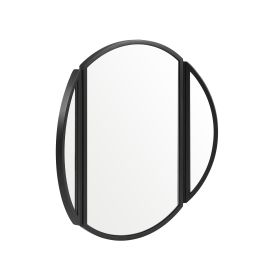 Modern Hinge Round Wall Mirror â€“ Black