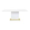 ACME Gaines Dining Table with White High Gloss Finish