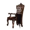 Light Brown and Cherry Oak Tufted Arm Chair (Set of 2)