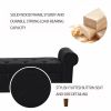 62" Bedroom Tufted Button Storage Bench, Modern Fabric Upholstered Ottoman, Window Bench, Rolled Arm Design for Bedroom, Living Room, Foyer (Black)