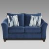 Blue Camero Fabric 4 Piece Neutral Textured Living Room Set