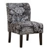 Capa Chalkboard Shadow Print Fabric Armless Contemporary Accent Chair