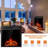 Electric Fireplace Insert Freestanding Recessed Heater with 7 Flame Brightness Levels and Wireless Remote Control