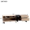 70” TV Entertainment Media Console Center with Drop Down Door, 2 Drawers and Ample Storage Space