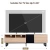 70” TV Entertainment Media Console Center with Drop Down Door, 2 Drawers and Ample Storage Space