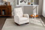 High Back Rocking Armchair with Fabric Padded Seat