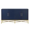 U_STYLE Distinctive Features of Four-Door Sideboard with Metal and Cross-Leg Design,Suitable for Living Rooms,Entrance and Study