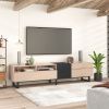 70” TV Entertainment Media Console Center with Drop Down Door, 2 Drawers and Ample Storage Space