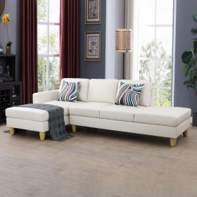 White Faux Leather 2-Piece Couch Living Room Sofa Set