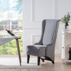 Velvet Wide High-Backrest Accent Chair with Soft Padded Seating Area & Wooden Legs