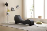 Factory Direct Yoga Chaise Lounge Collection for Stretching & Relaxation Modern Faux Leather Curved Sofa, Modern Faux Leather Curved Sofa