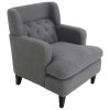 Upholstered Accent Chair Tufted Armchair for Living Room and Bedroom, Dark Grey