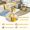 Golden Stainless Steel End Table, Double-Layer, Clear Tempered Glass End Table, for Bed Room, Living Room