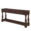 63inch Long Wood Console Table with 3 Drawers and 1 Bottom Shelf for Entryway Hallway Easy Assembly Extra-thick Sofa Table( Light Espresso)