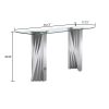 Clear Tempered Glass Top Console Table with Silver Mirror Finish and Stainless Steel Base