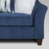 Blue Camero Fabric 4 Piece Neutral Textured Living Room Set