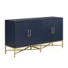 U_STYLE Distinctive Features of Four-Door Sideboard with Metal and Cross-Leg Design,Suitable for Living Rooms,Entrance and Study