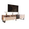 70” TV Entertainment Media Console Center with Drop Down Door, 2 Drawers and Ample Storage Space